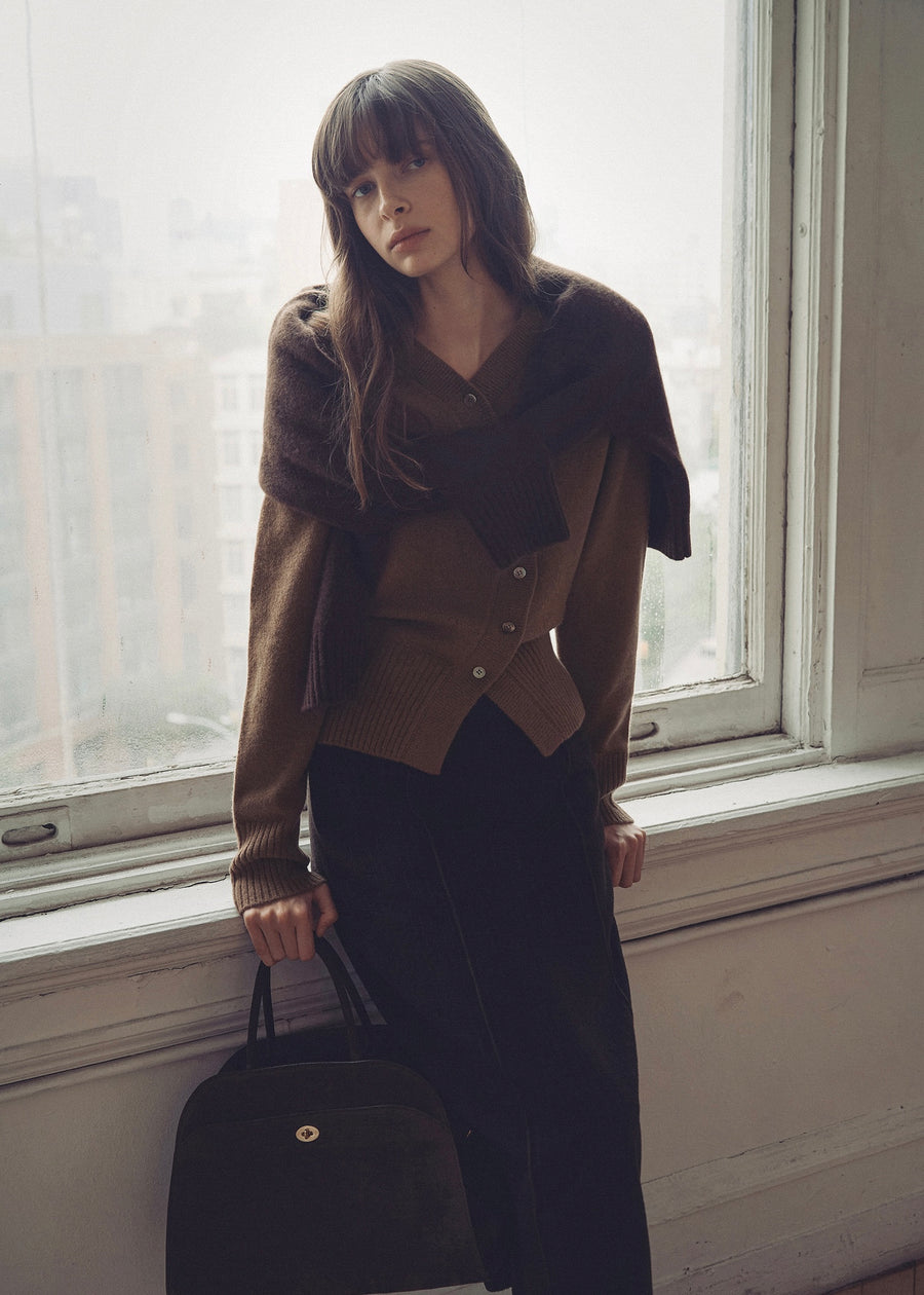 ELBORN | Mia Unbalanced Cardigan (Caramel)