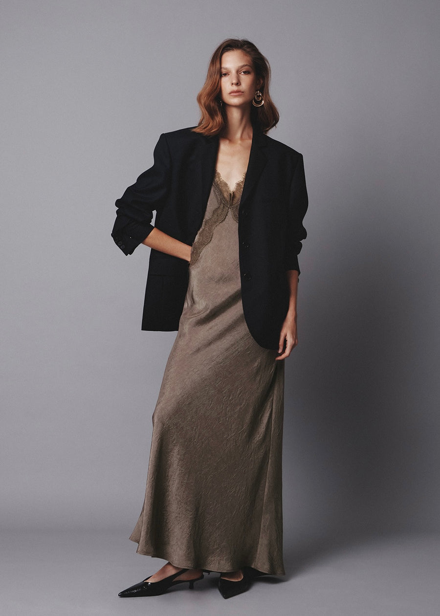 [2ND Re-Order] ELBORN | Elia Lace Dress (Khaki) Expected ship to 10/31 /2025