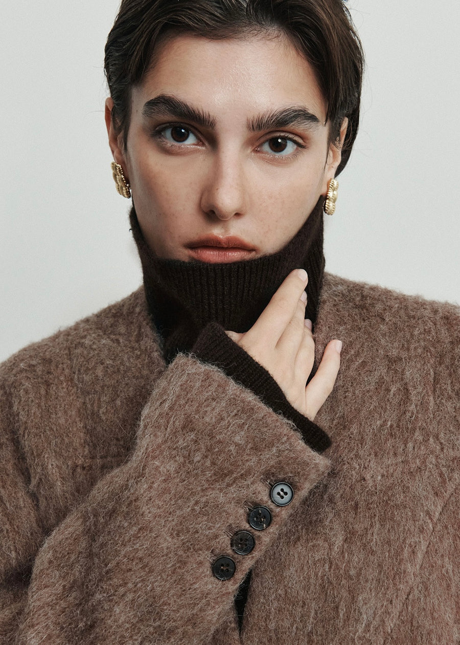 ELBORN | Auden Alpaca Half Coat (Mocha)