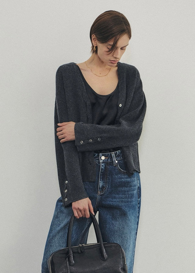 ELBORN | Elyra Wool Cardigan (Charcoal)