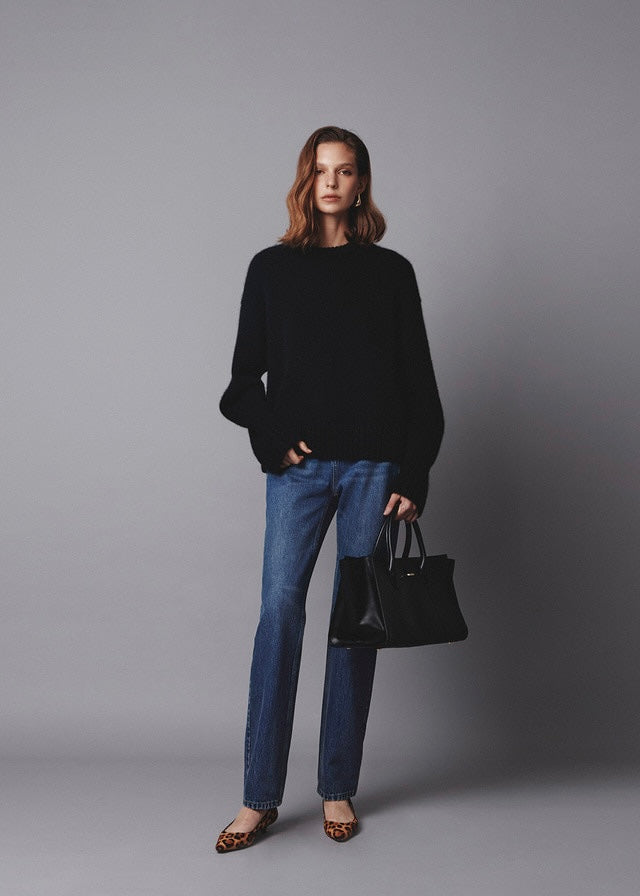 ELBORN | Emilin Straight Denim Pants (Blue)