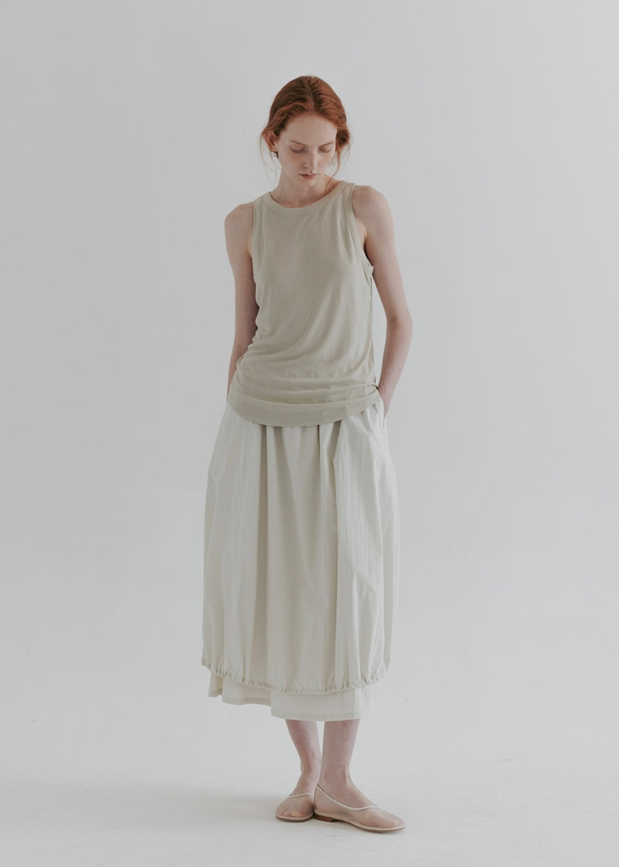 MOIA | String Double Skirt (Ecru)