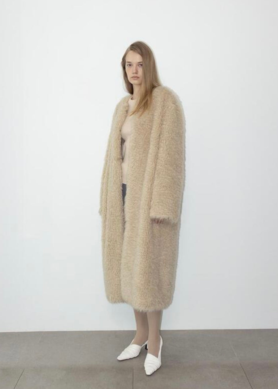 LEHA | Beige Calum Faux Fur Coat (Beige)