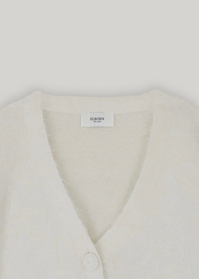 ELBORN | Jeanne V-neck Alpaca Knit Jacket (Ivory)