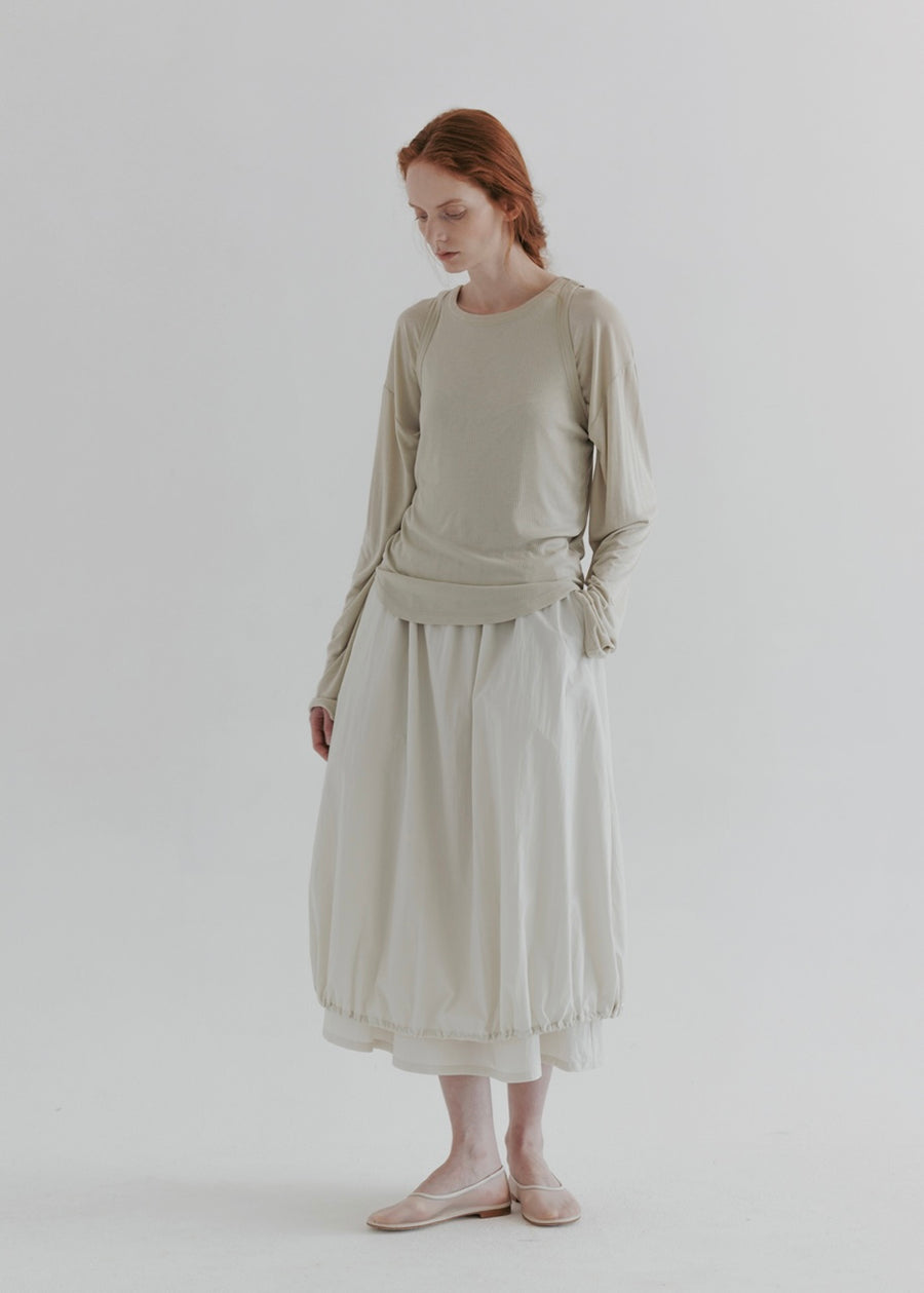 MOIA | String Double Skirt (Ecru)