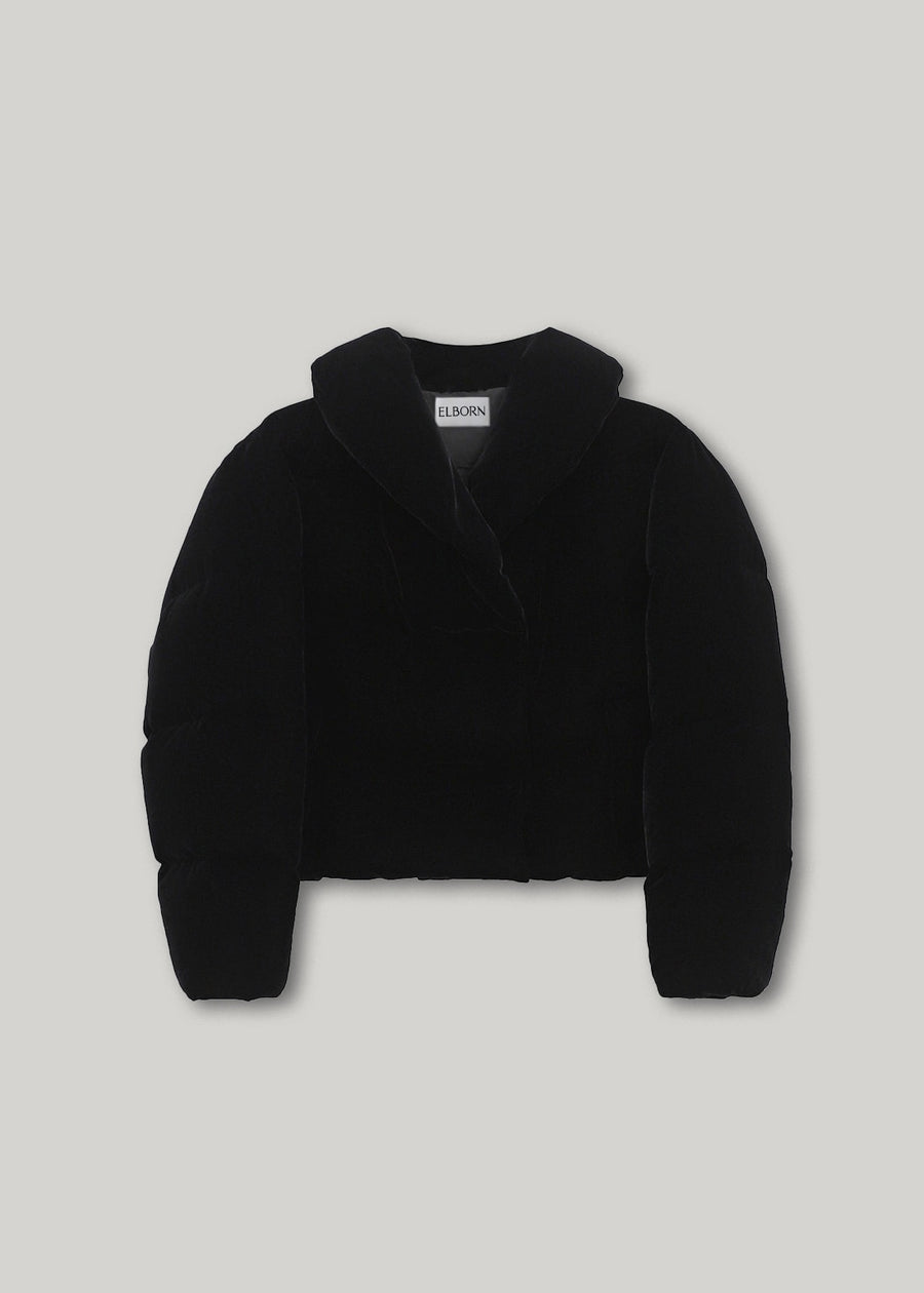 ELBORN | [Earlybird 10%] Groine Velvet Goose Down Jacket (Black) Expected ship to 12/12/2025