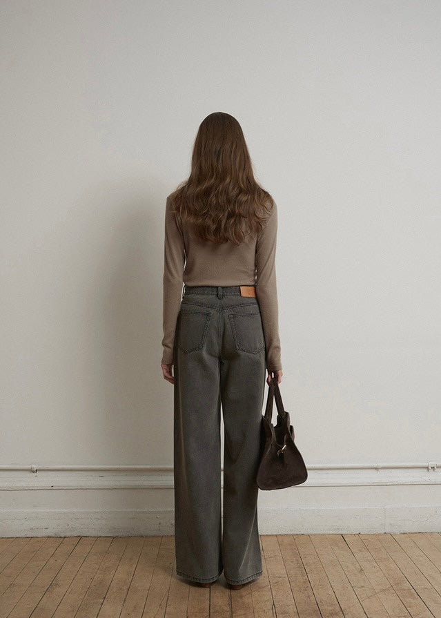 [3rd] ELBORN | Apollo Wide Denim Pants (Grey)