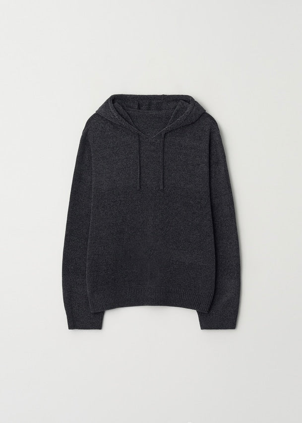 MOIA | Velvet Knit Hoodie (Slate Blue) Expected ship to 12/12/2025