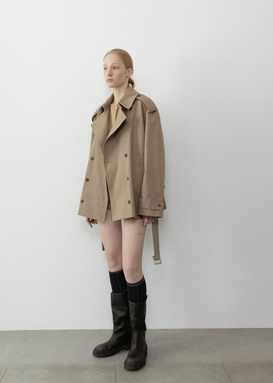 LEHA | Aron Belted Cotton-Gabardine Trench Jacket (Beige)