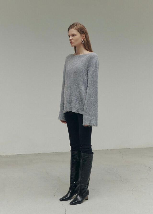 ELBORN | Vendome Leather Long Boots (Croc Black) Expected to ship 12/29/2023