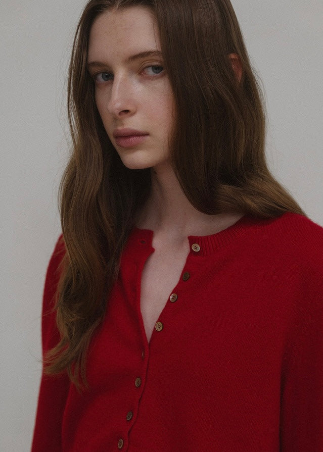 ELBORN | Harvey Cashmere Silk Cardigan (Red)