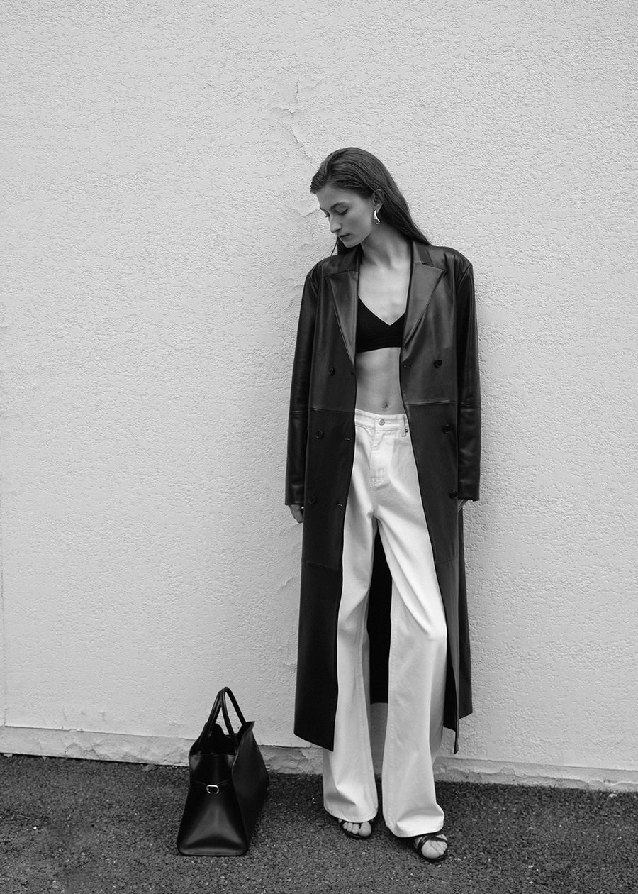 ELBORN | Kye Leather Long Jacket (Black)