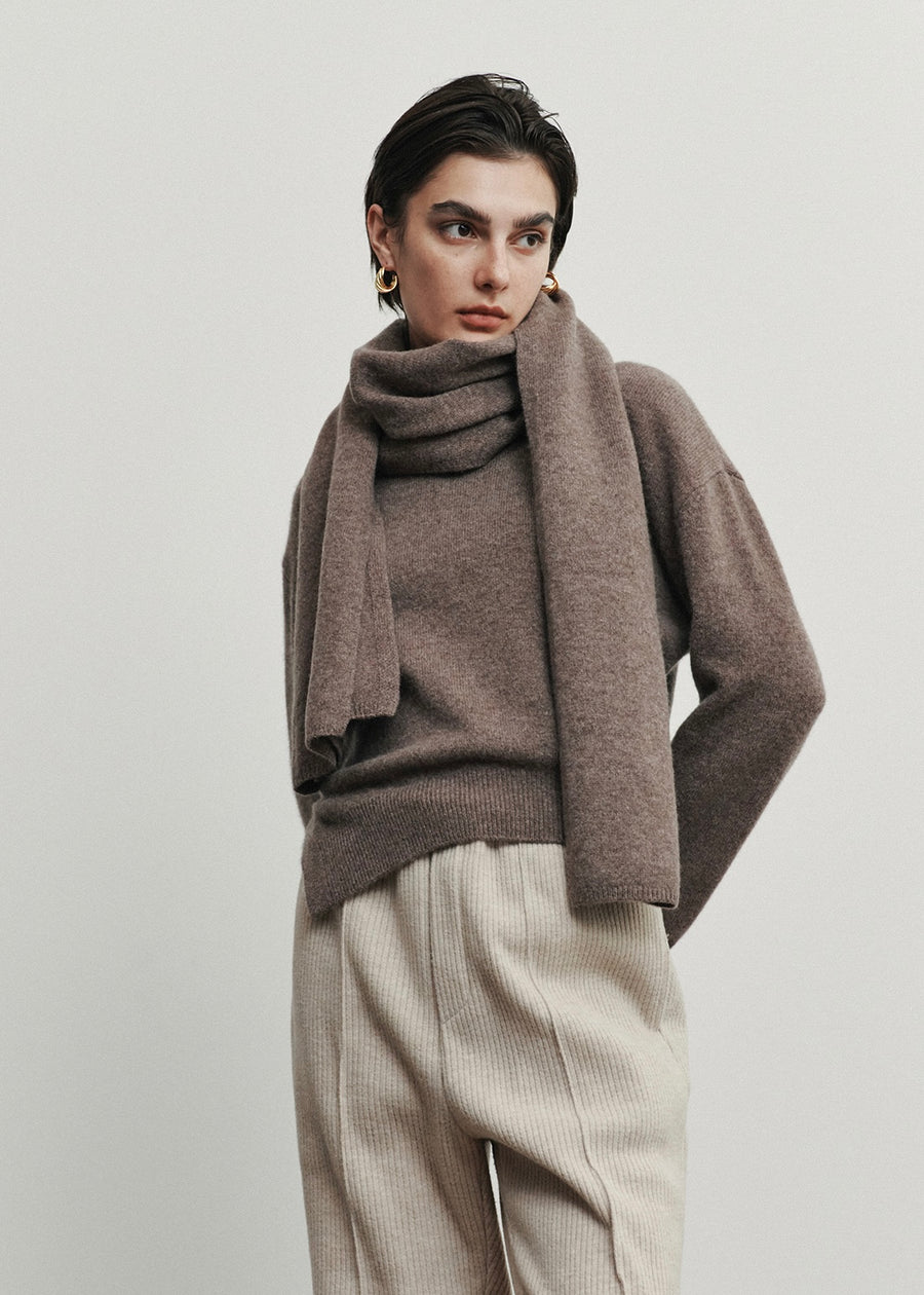 ELBORN | Aube Muffler Wool Knit Set-up (Mocha)