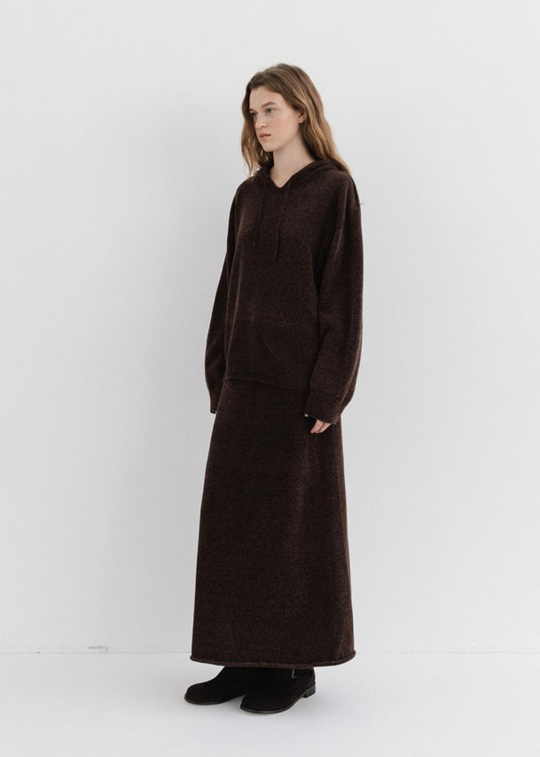 MOIA | Velvet Knit Hoodie (Dust Cocoa) Expected ship to 12/12/2025