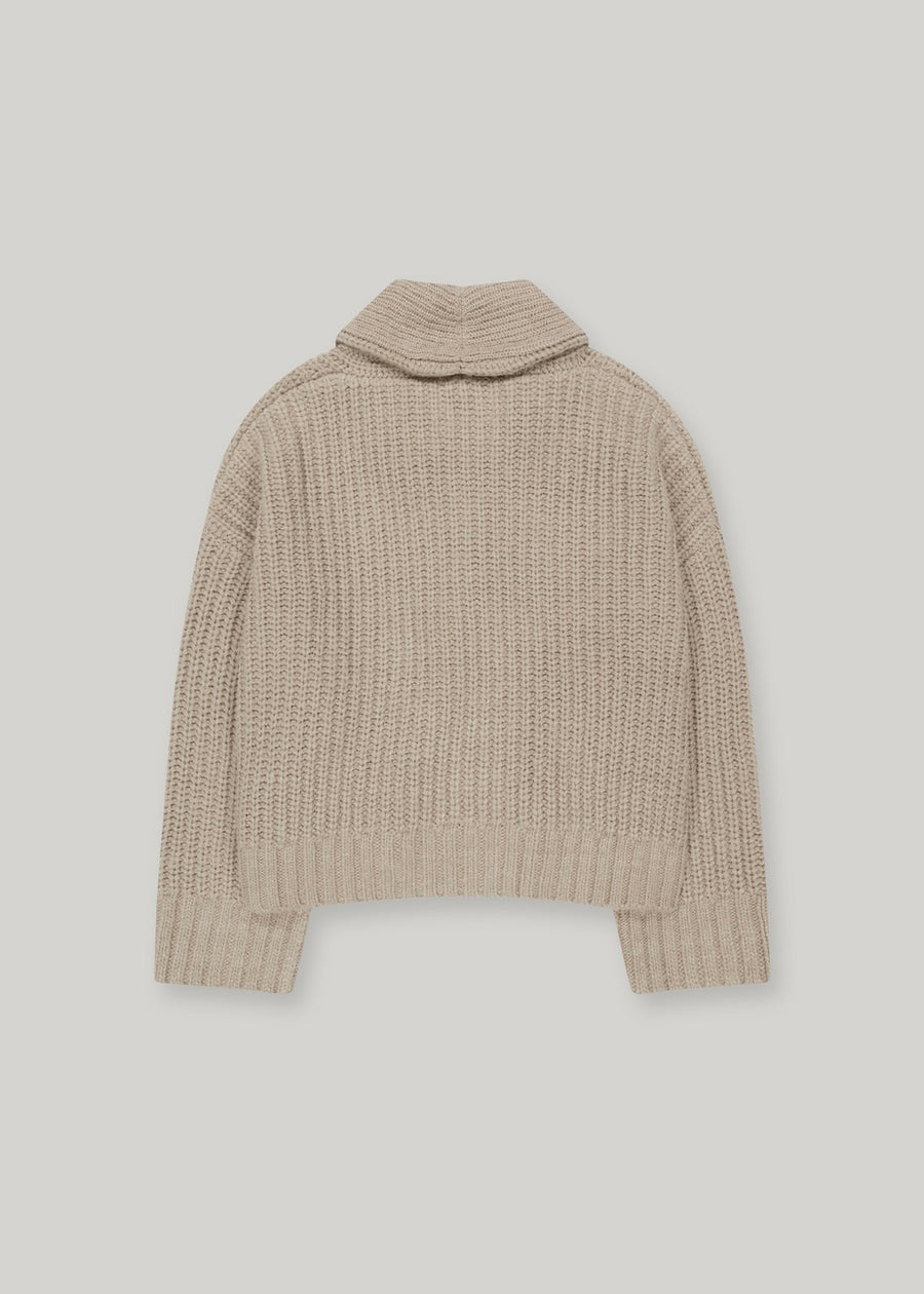 ELBORN | Double-breasted Shawl Collar Cardigan (Beige) Expected ship to 11/28/2025