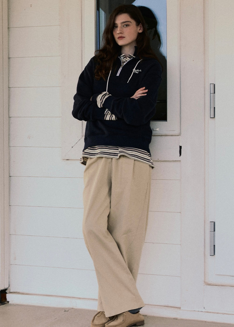 STUDIO & PARK | Half - Zip Hoodie (Navy)