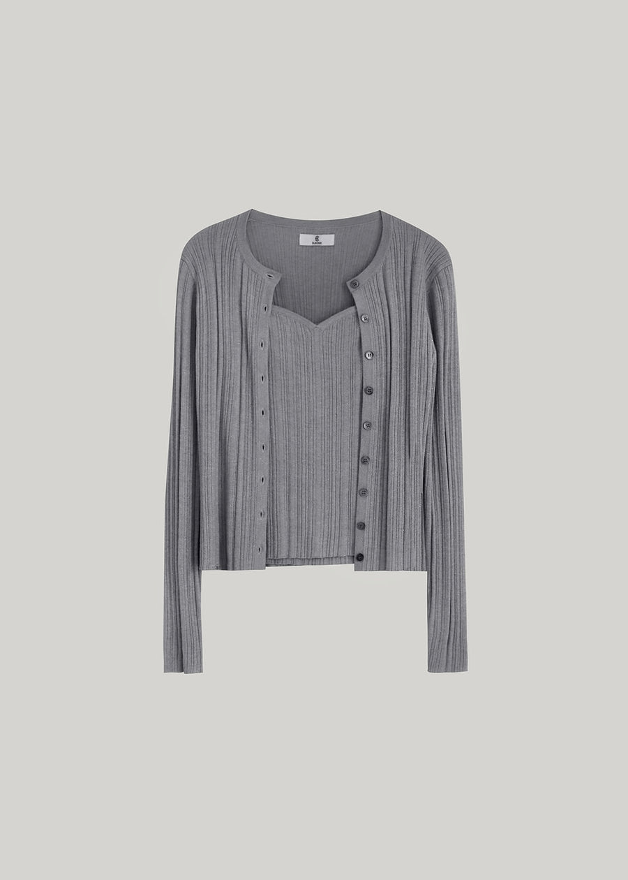 ELBORN | Stilla Knit Cardigan Set-up (Grey)