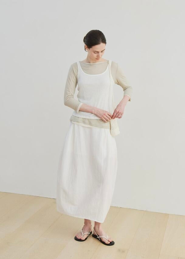 MOIA  | Shirring Cocoon Skirt (Ivory)