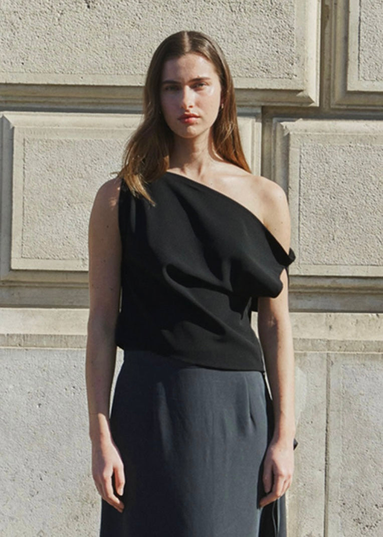 LEHA |  Rony Draped  Crepe Top (2 Colors) Expected ship to 06/27/2025