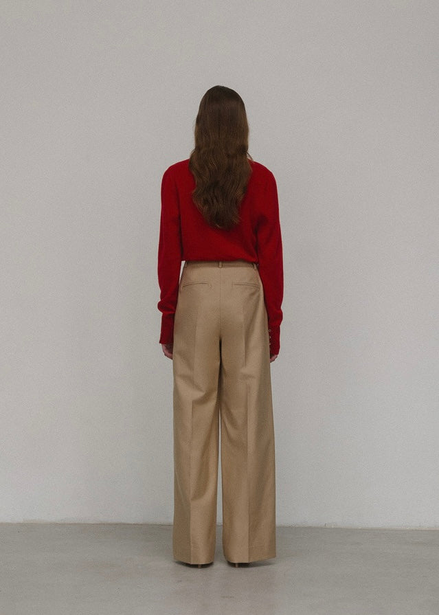 [2ND] ELBORN | Troy Wide Wool Pants (Camel)