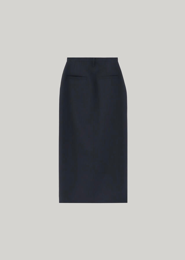 ELBORN | Daphne Long Slit Skirt (Ash Navy)