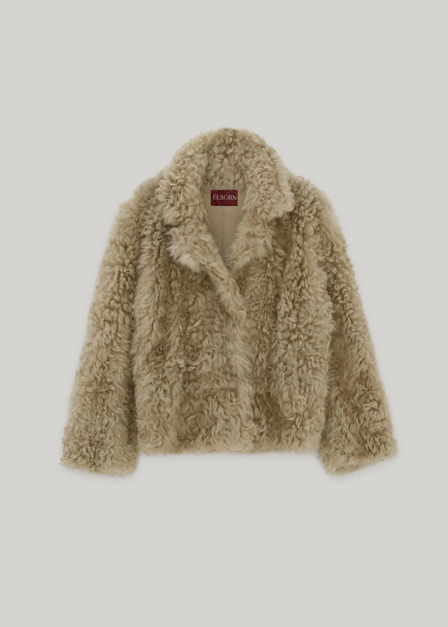 5% Off -ELBORN | Derby Toscana Fur Jacket (Beige)Expected ship to 12/12/2025