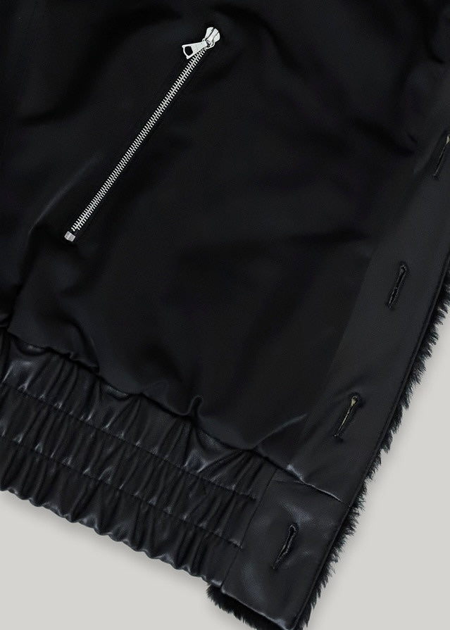 [1ST RE-ORDER] ELBORN | Denise Shearing Reversible Jacket (Black)