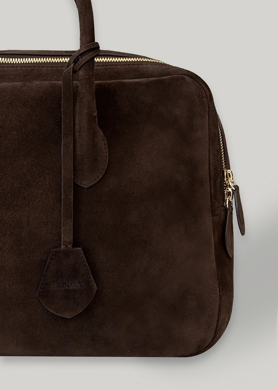 5% OFF-ELBORN | Bonner Square Suede Bag (Brown)