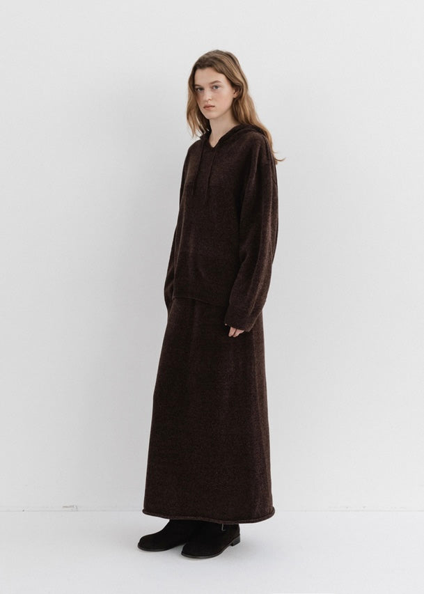 MOIA | Velvet Knit Hoodie (Dust Cocoa) Expected ship to 12/12/2025