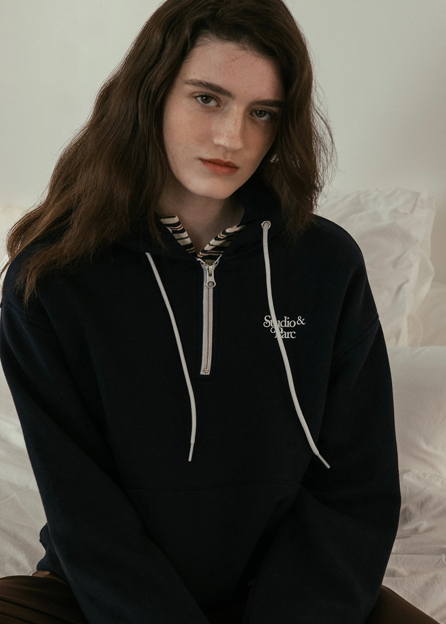 STUDIO & PARK | Half - Zip Hoodie (Navy)