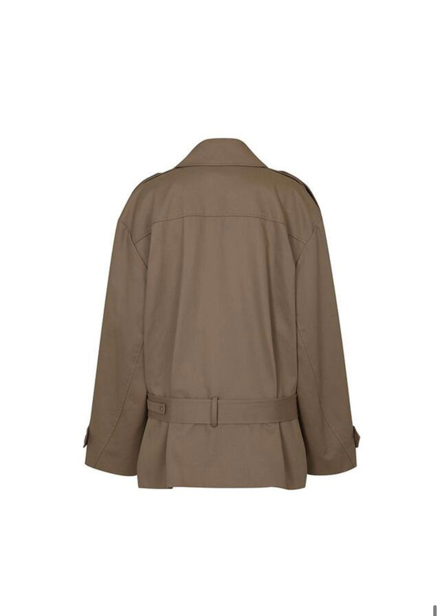 LEHA | Aron Belted Cotton-Gabardine Trench Jacket (Beige)