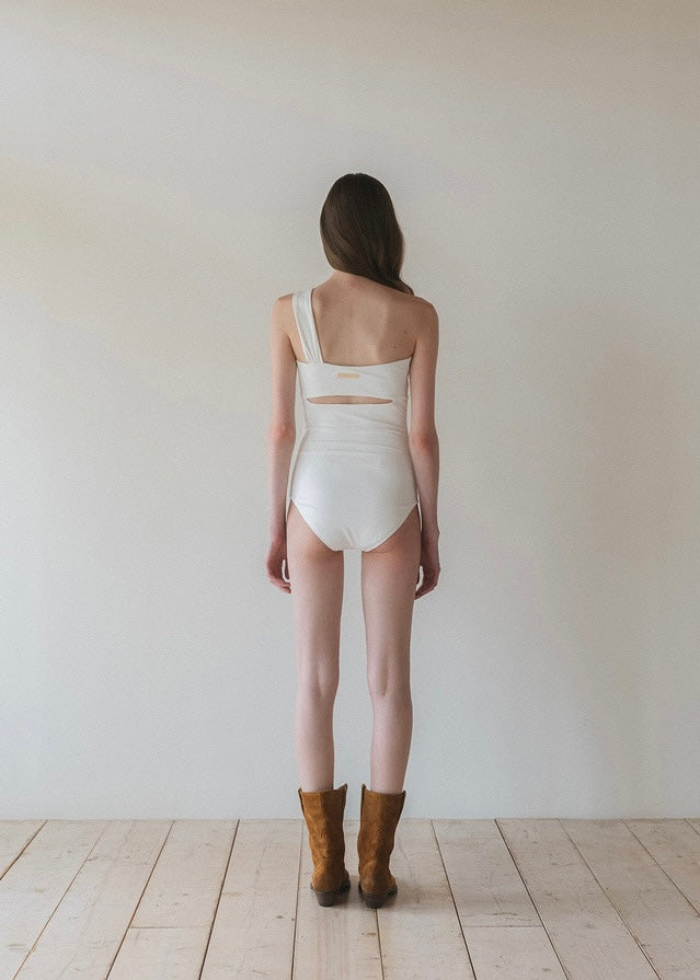 ELBORN | Sara One Shoulder Swim Suit (Ivory)