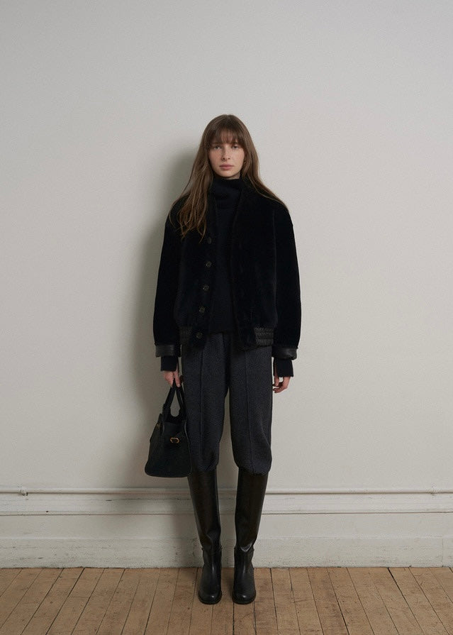 [1ST RE-ORDER] ELBORN | Denise Shearing Reversible Jacket (Black)