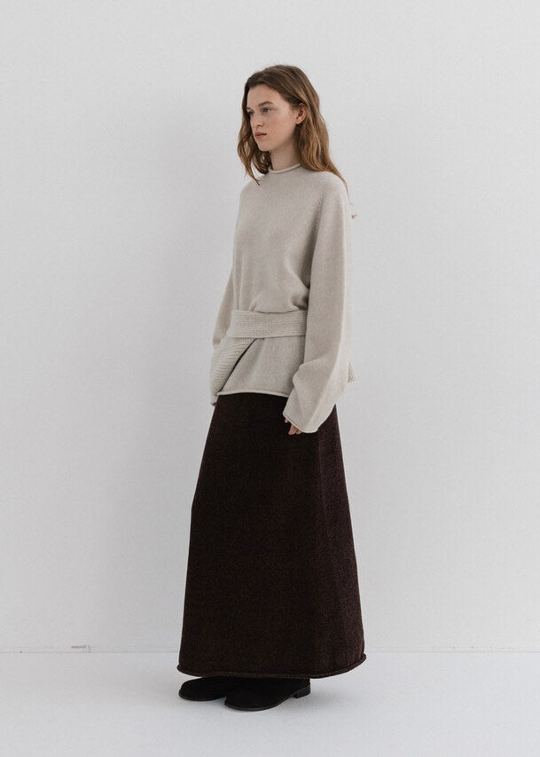 MOIA | Velvet Knit Skirt (Dust Cocoa) Expected ship to 12/12/2025