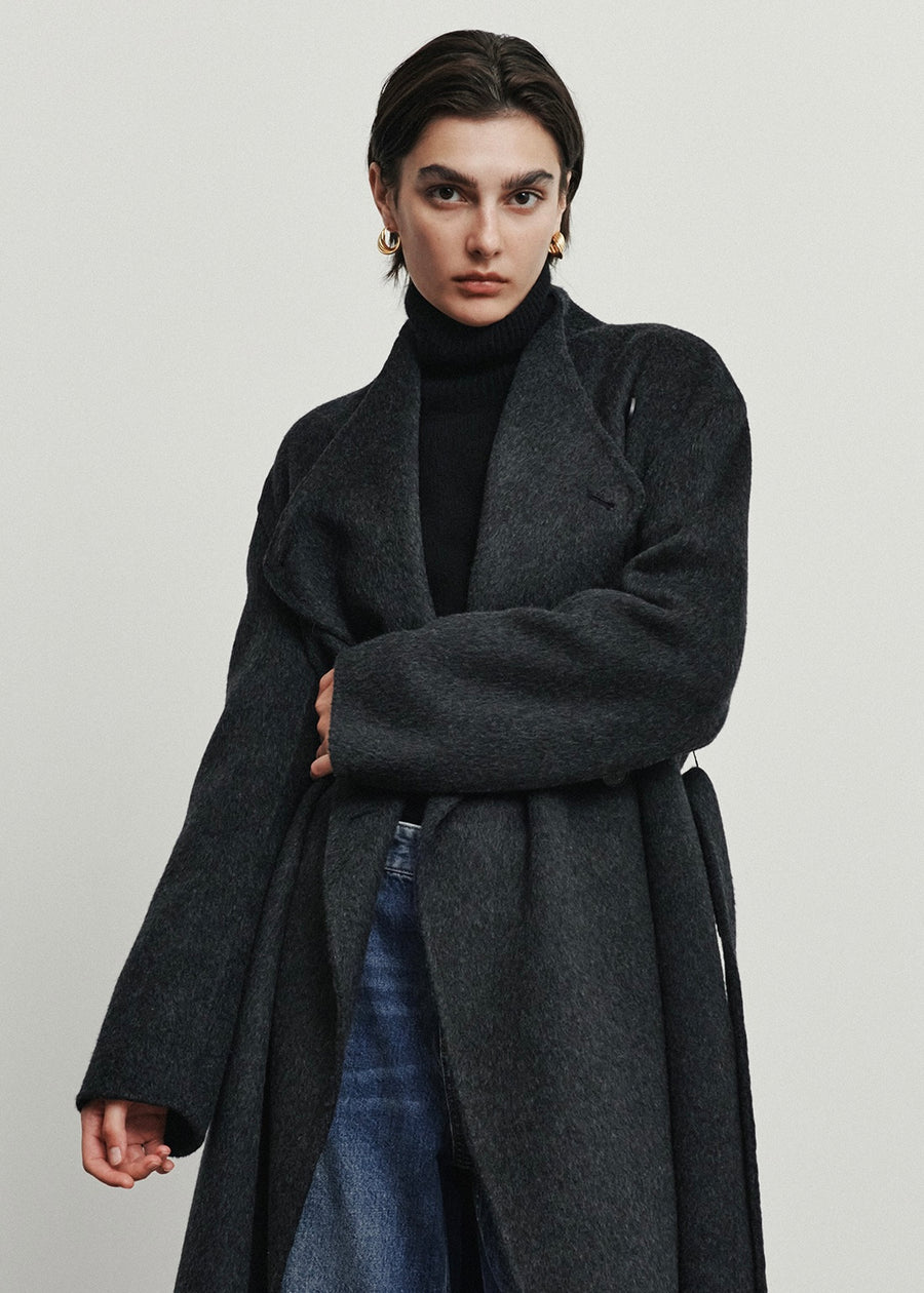 ELBORN | Tate Cashmere Hand-made Coat(Charcoal)