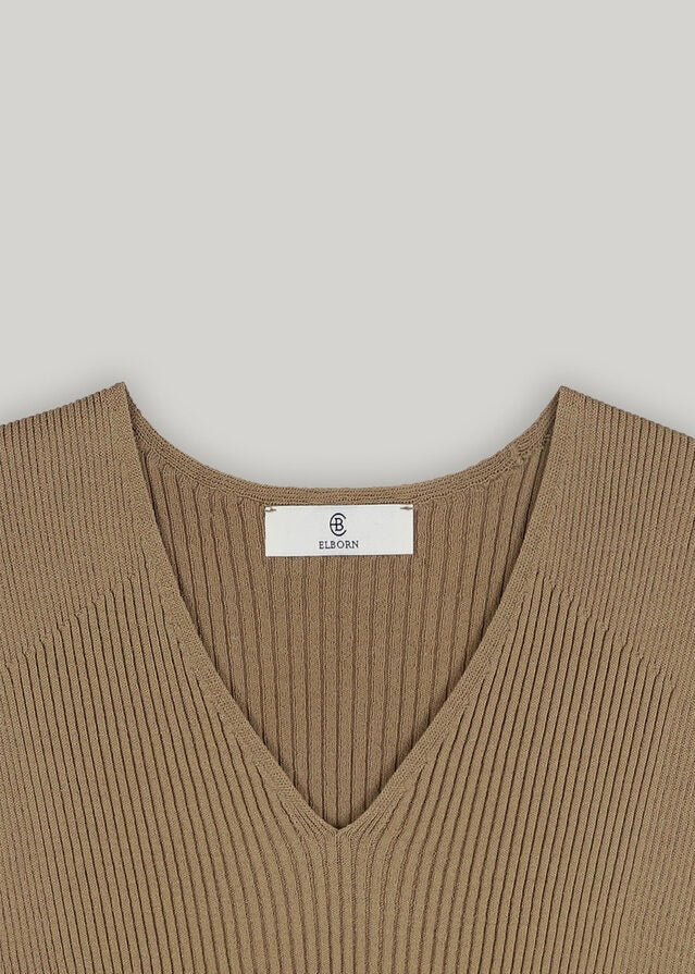 ELBORN | Neo V-neck Sleeveless Top (Camel Beige)