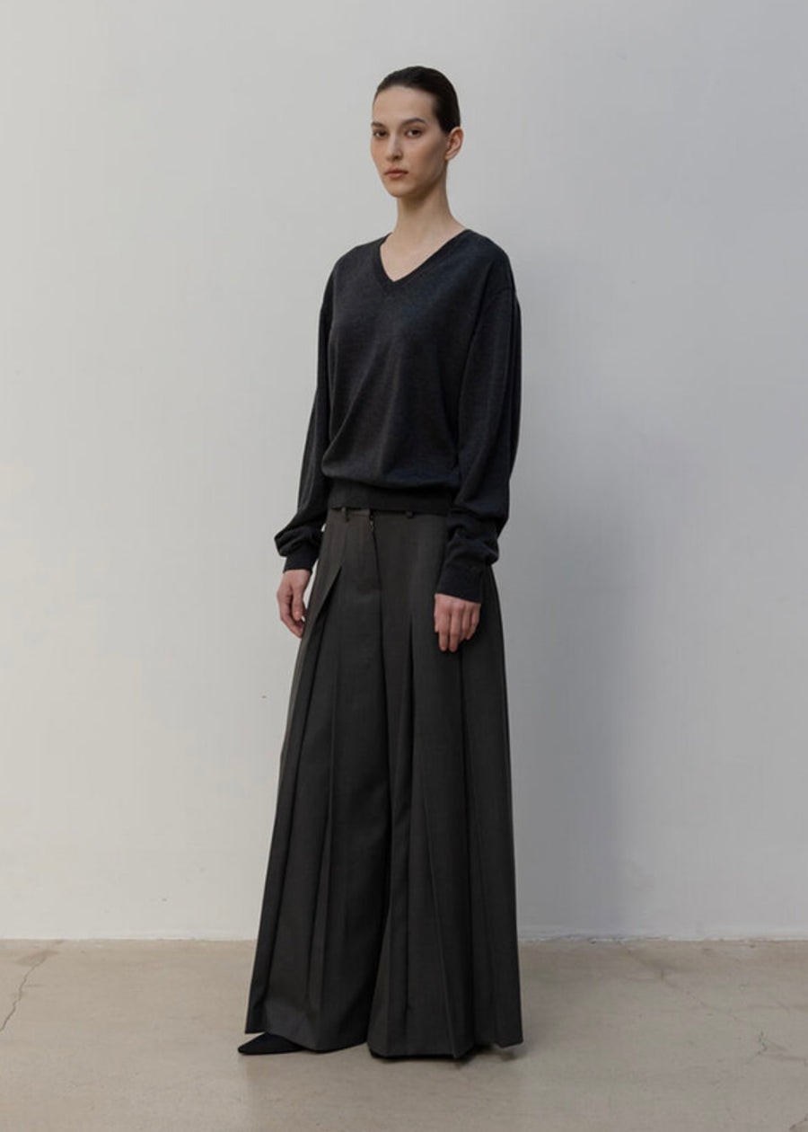 LEHA |  Steller V-Neck Wool Knit (Charcoal) Expected ship to 12/12