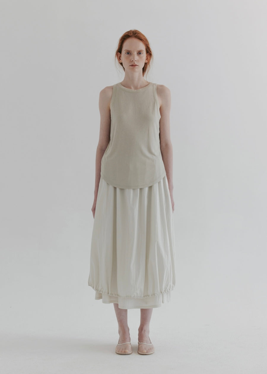 MOIA | String Double Skirt (Ecru)