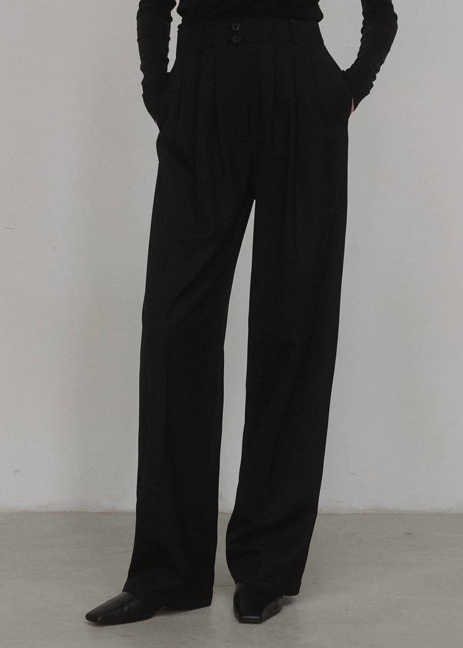 ELBORN | Verso Wool Slacks (Black)