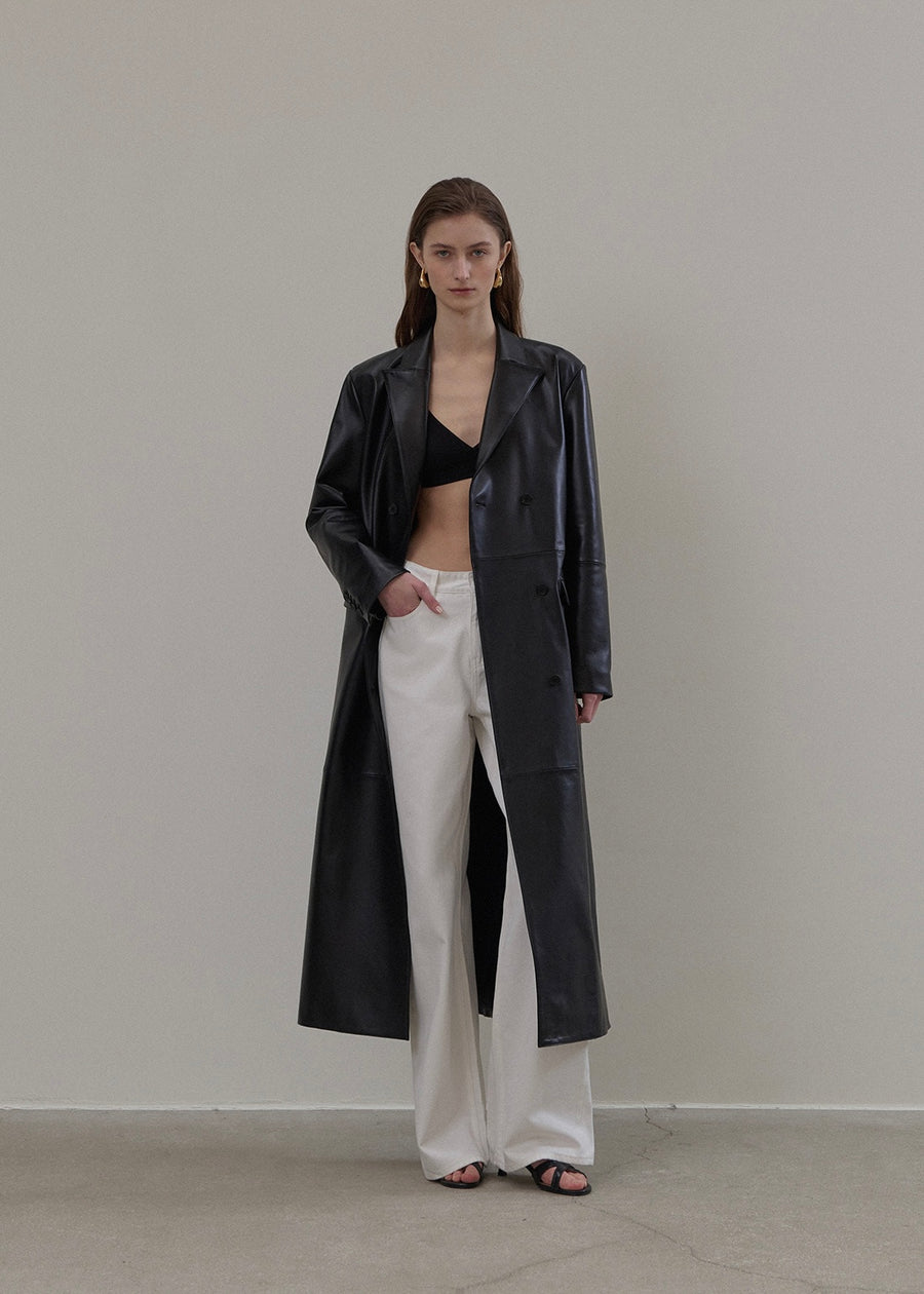 ELBORN | Kye Leather Long Jacket (Black)