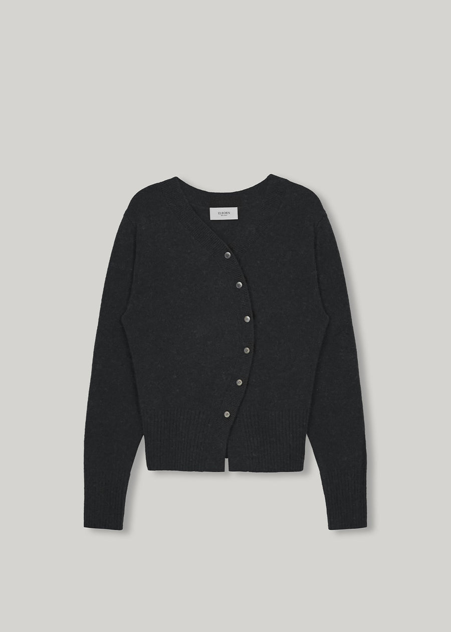 ELBORN | Mia Unbalanced Cardigan (Charcoal)