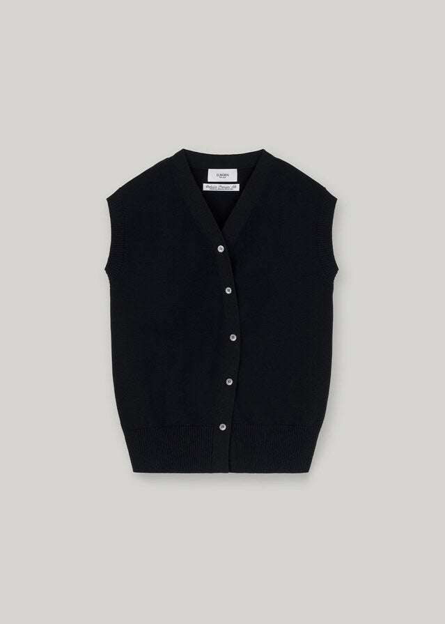 Elborn | Vega Silk Knit Vest (Black)