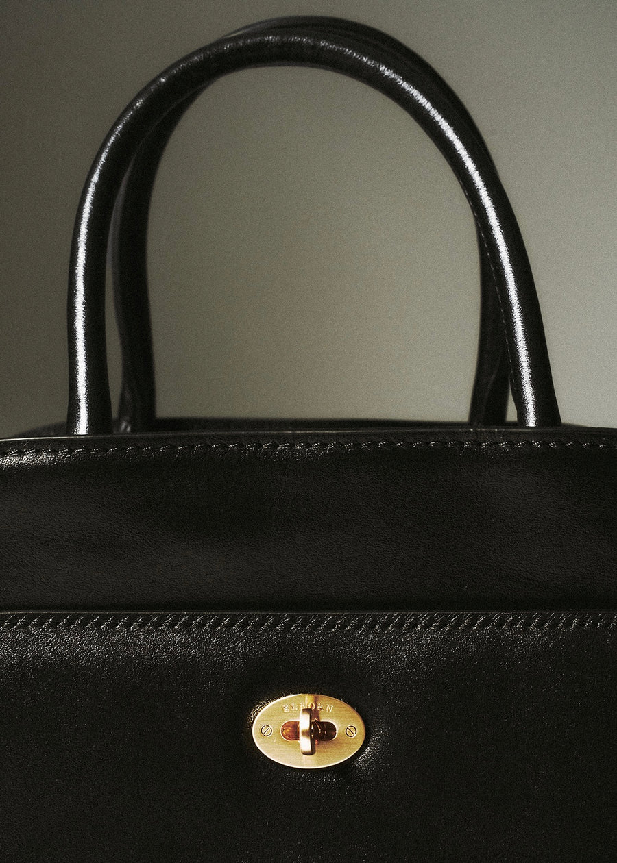 5TH-ELBORN | Momet Leather Tote Bag (Black Leather) Expected ship to 12/12/2025