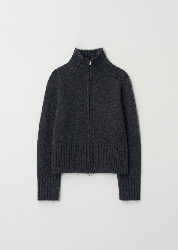 MOIA | Turtleneck Zip-Up Knit (Charcoal) Expected ship to 12/12/2025