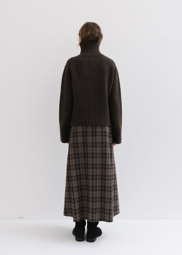 MOIA | Turtleneck Zip-Up Knit (Brown) Expected ship to 12/12/2025