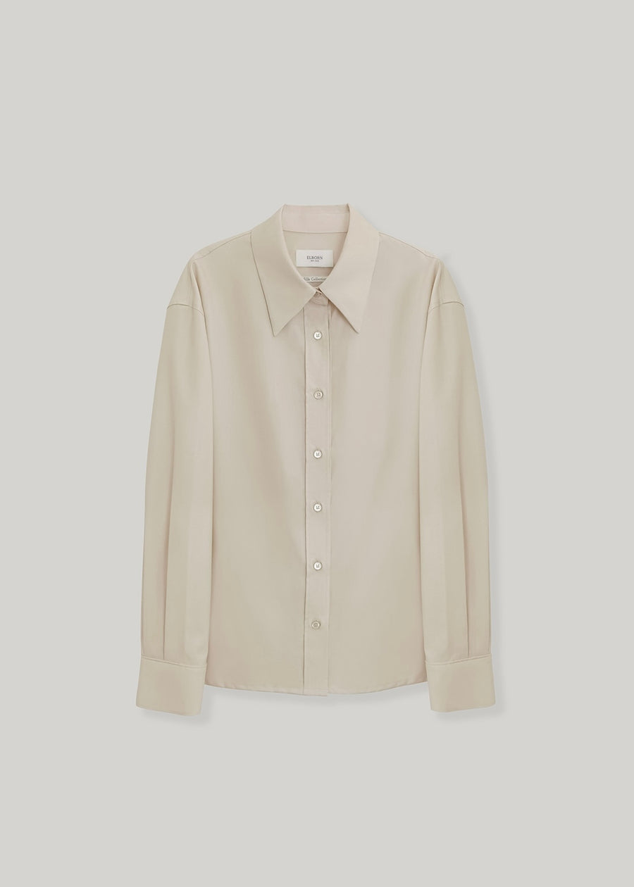 ELBORN | Cornella Wool Silk Shirt (Almond)