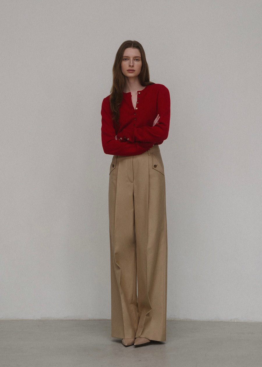 [2ND] ELBORN | Troy Wide Wool Pants (Camel)