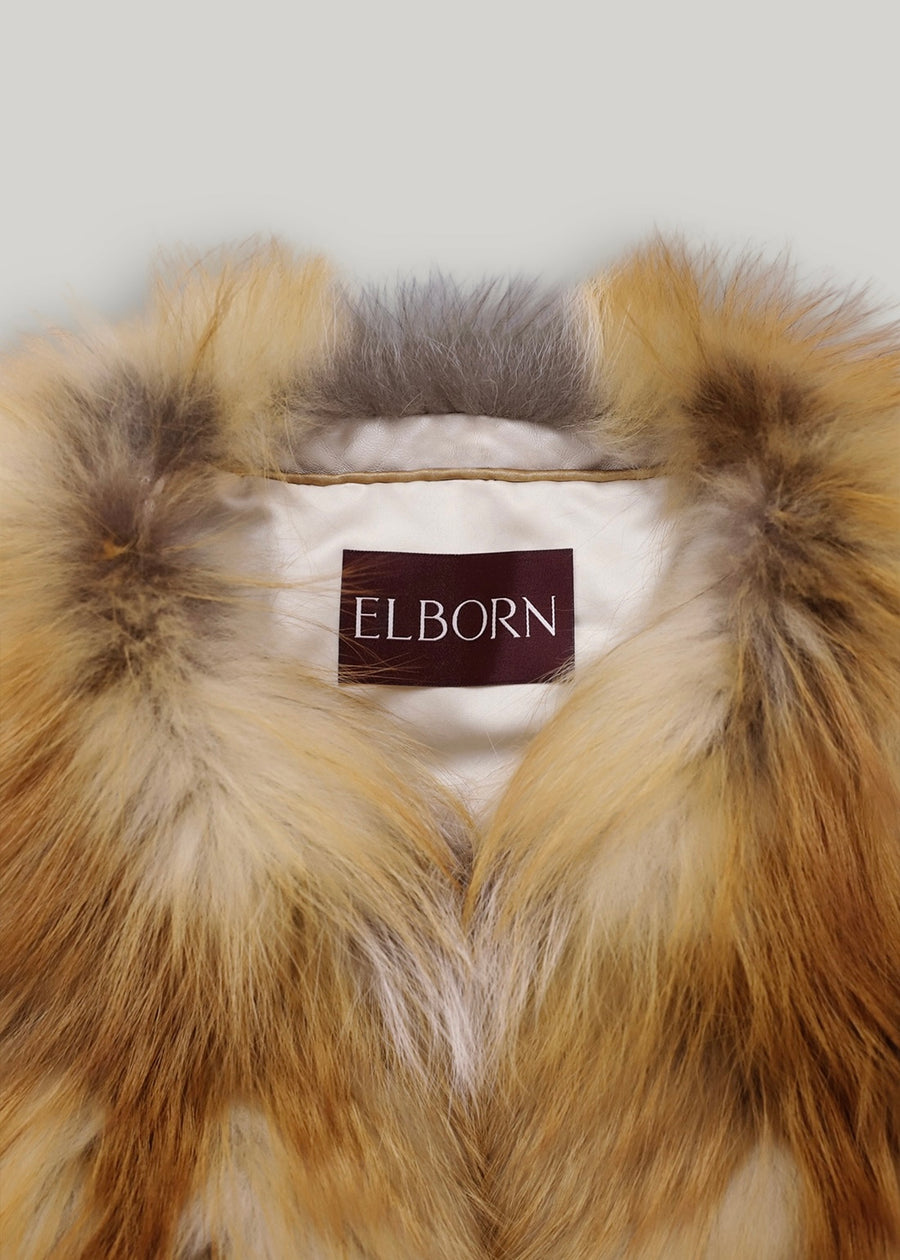 ELBORN | [Earlybird 10%] Blair Fox Fur Jacket (Brown) Expected ship to 12/12/2025