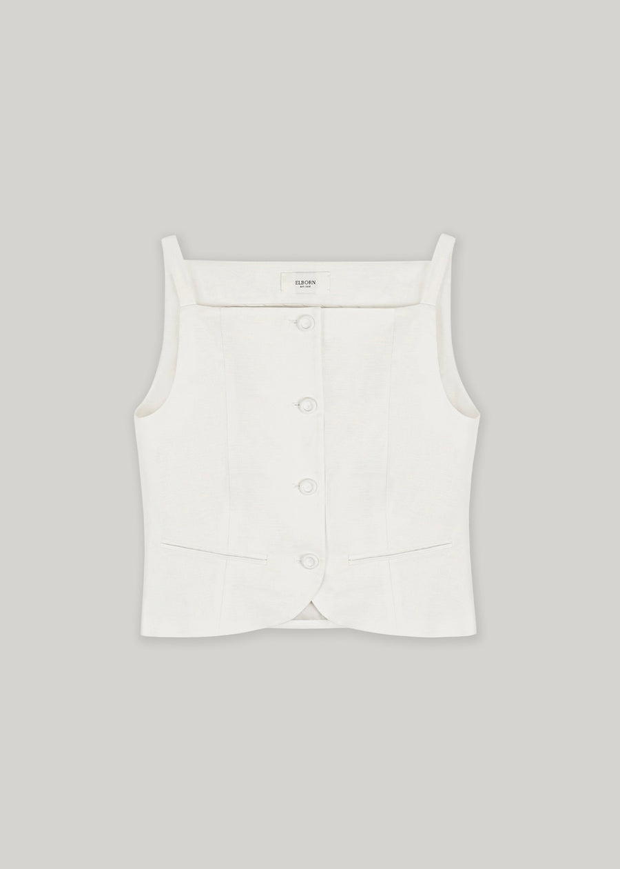 ELBORN | Marie Button Vest (Pearl)