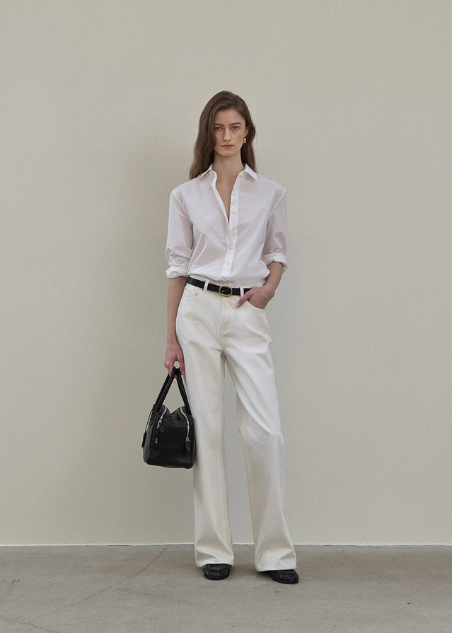 Elborn | Henri Cotton Silk Shirt (White)